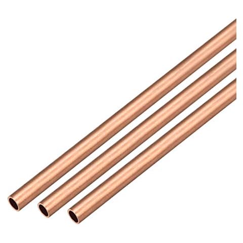 sourcing map Copper Round Tube Pipe 6mm Cover