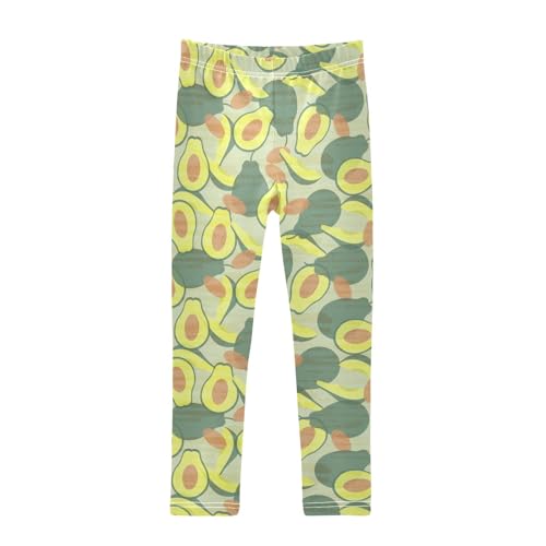 Avocado Pattern Girls Leggings,Workout Leggings for Girls Toddler Athletic Leggings Size for 3-10T