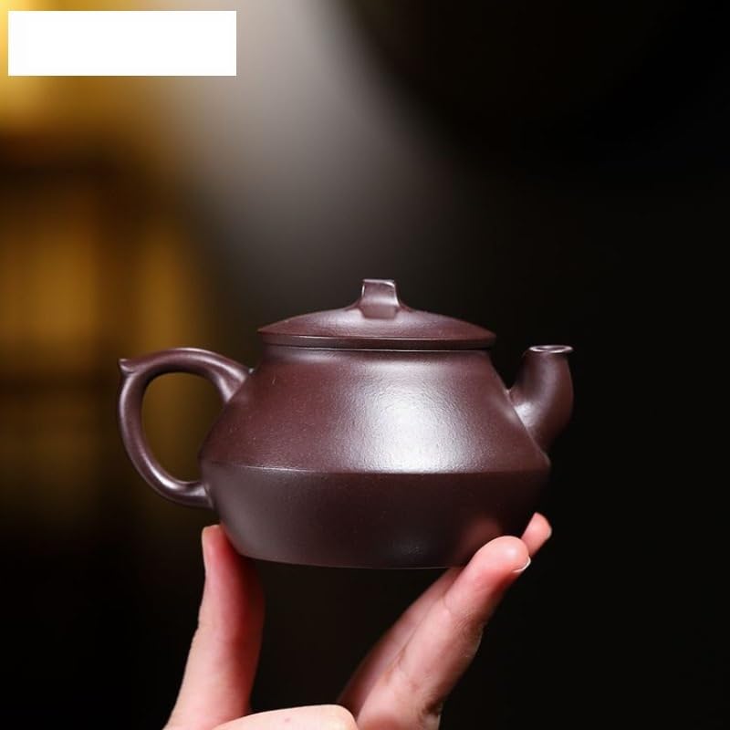 Bouilloire à thé 190 ML, théière Classique en Argile Violette, poterie Artisanale en Terre Crue Violette avec Filtre, Service à thé Chinois Zisha, théière pour cuisinière