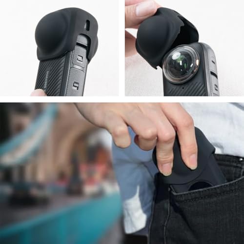 Image of ZORBES Compatible with Insta360 X5 /X4, Silicone Camera Lens Cover for Insta360X5 /X4, Contoured Fit Anti-Scratch Cover, Slide-in Dust Cover, Action Camera Lens Accessory