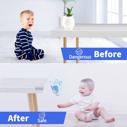 Image of 8 Pack Corner Protectors Baby Proof Corners and Edges Protector, Extra Large Clear Table Corner Protectors for Baby Safety Guards Bumpers Cover Sharp Furniture, L Shape