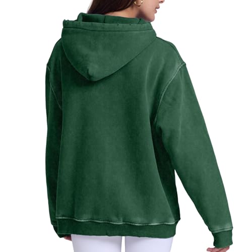 Image of FAIABLE Womens Oversized Acid Wash Hoodie Unisex Heavyweight Cotton Hoodies Fleece Vintage Washed Sweatshirt Women Men