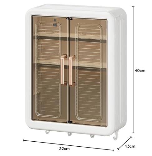 Image of HomeEssentials Plastic Self-Adhesive No-Drill Bathroom Shelf & Storage Cabinet - Wall Organiser for Bathroom Essentials, Makeup, Skincare (3 Layer)