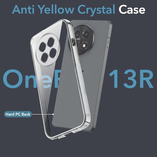 Image of DIZORO Compatible with Oneplus 13r 5G Back Cover Case Clear,[ Anti Yellow ][Military Grade Protection] Hard PC Back Cover Transparent