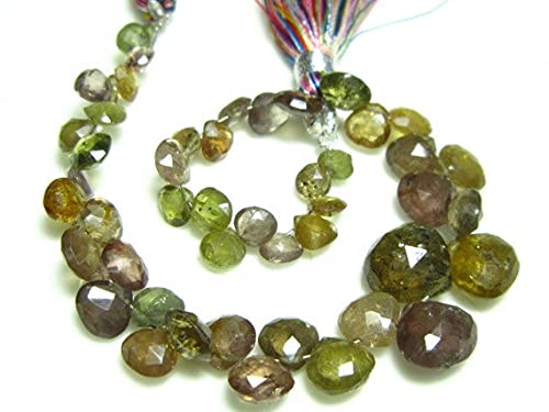 Saphir vert en perles briolettes cœur 4-7mm pour création de bijoux - 2