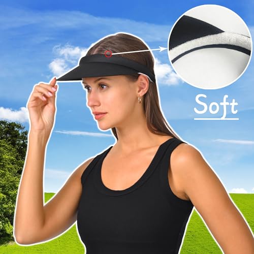 Image of 2 Pack Visor Women Men Sun Hat Clip On Visors Adjustable Sport Wide Brim Cap
