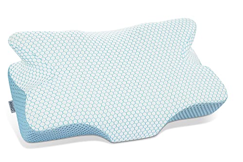 Memory Foam Pillow, Anvo Neck Contour Cervical Orthopedic Pillow for Sleeping Side Back Stomach Sleeper, Ergonomic Bed Pillow for Neck Pain 2