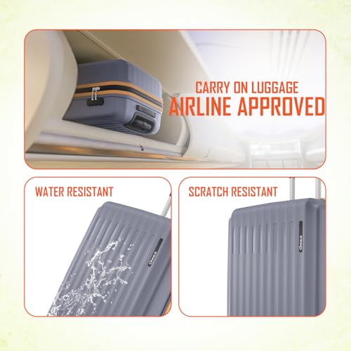 Image of Safari Genius Alley 55cm Cabin Trolley Bag Hard Case Polypropylene, 4 Spinner Wheels, 360 Degree Wheeling Carry on Luggage, Travel Bag, Suitcase, Trolley Bags, Flintstone Softline (Grey)