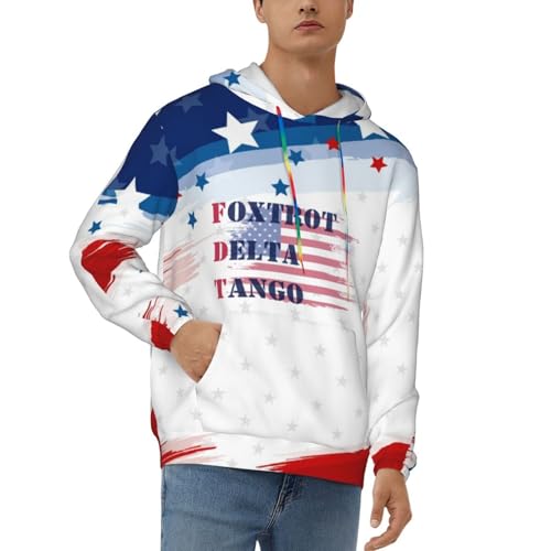 Foxtrot Delta Tango Hoodies With Pockets Hooded Sweatshirts Casual Drawstring Hoody Pullover For Mens2