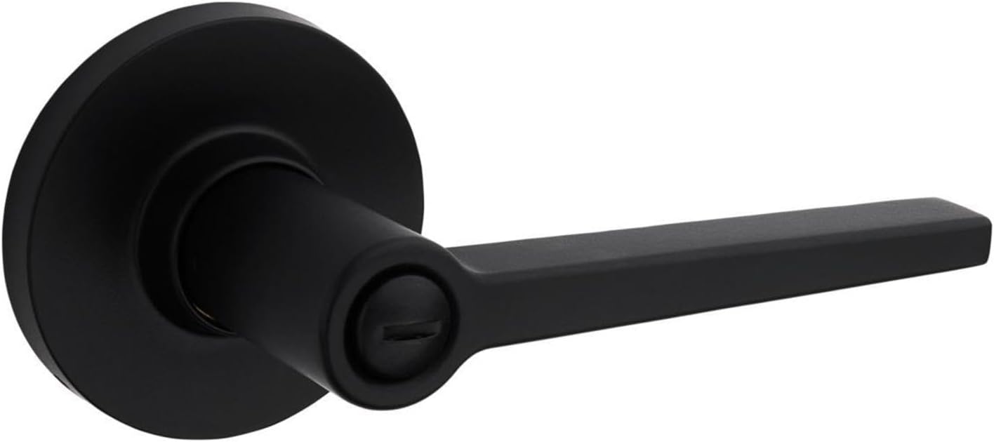 Safe Lock by Kwikset Daylon Lever Round Rose Privacy Lock Matte Black