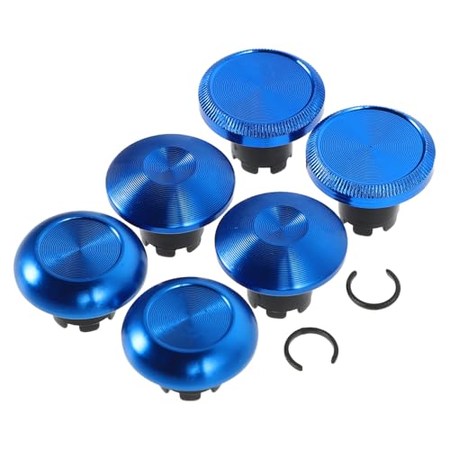 Mikikit 8 Piezas apretones del Pulgar del Controlador empuñaduras de reemplazo para el Pulgar Fundas de Joystick para Juegos empuñaduras de Pulgar aleación de Aluminio Blue