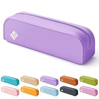 ZENO Silicone Pencil Case – Aesthetic Pencil Pouch for Women & Teens – Cute Pen Case, Purple Make Up Bag, Travel Organiser, Small Stationery Pouch, School Pencil Case – Purple Tide