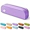 ZENO Silicone Pencil Case – Aesthetic Pencil Pouch for Women & Teens – Cute Pen Case, Purple Make Up Bag, Travel Organiser, Small Stationery Pouch, School Pencil Case – Purple Tide