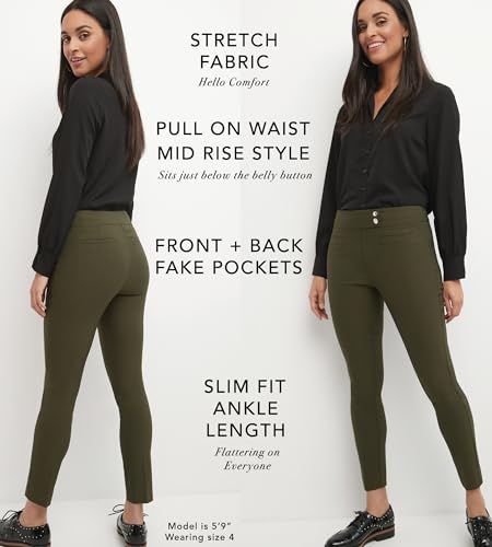 Rekucci Women's Ease into Comfort Slim Ankle Pant with Snaps4