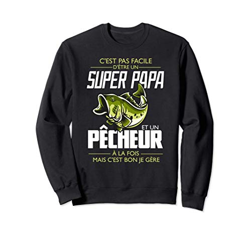 Super papa et un Pêcheur idee cadeau homme Pêche Carpe Sweatshirt Cover