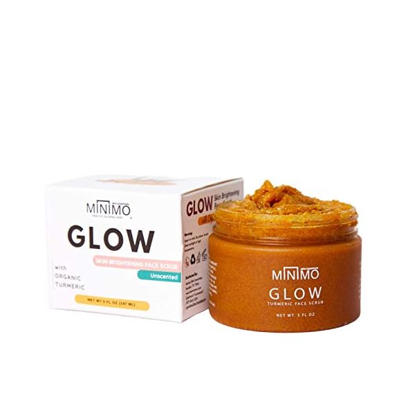 Minimo Glow Turmeric Face Scrub (ððð¦ð¨ð§ ððð¤ð) - Infused with Turmeric, Manuka Honey, Cinnamon, and Chamomile - Face Scrub for All Skin Types - Achieve Healthy Skin