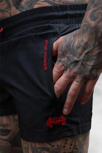 Muscle Alive Hombres Deportes Running 4" Élite División Corriendo Pantalones Cortos Rápido Seco Shorts Negro L - imagen 2