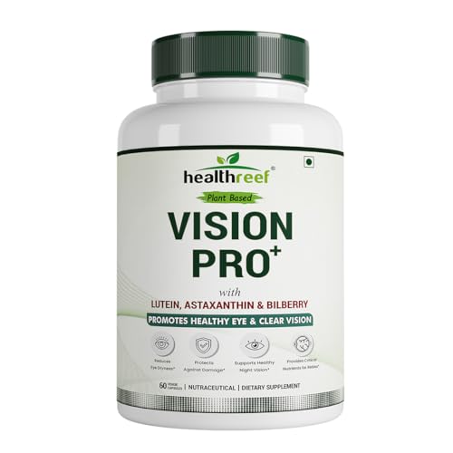 Image of Vision Pro+ Plant-Based Eye Health Supplement | with Lutein, Astaxanthin & Bilberry | Antioxidant Support for Healthy Eyes, Night Vision & Digital Screen Care (Pack of 1)