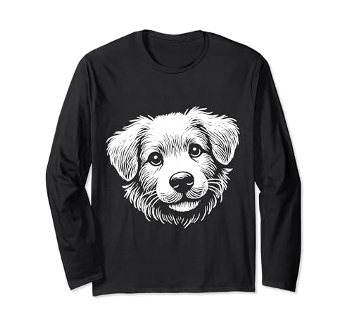 Dessin de visage de chiot mignon dessin portrait adorable Manche Longue