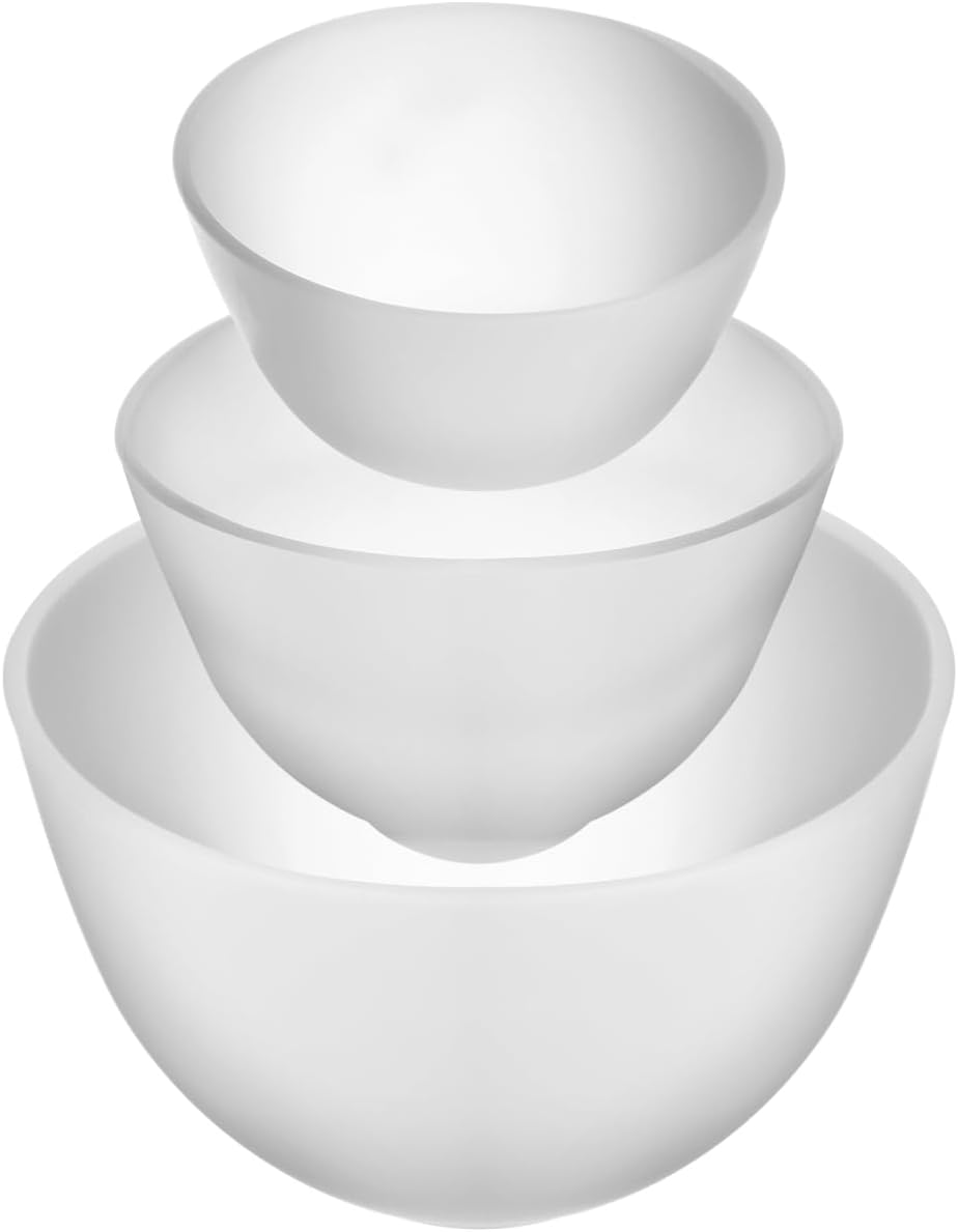 Silicone Facial Mask Mixing Bowls Set 3Pcs 5.1 3.9 3.3 Small Medium Large Cosmetic Bowls for Home Spa Salon Beauty Tools