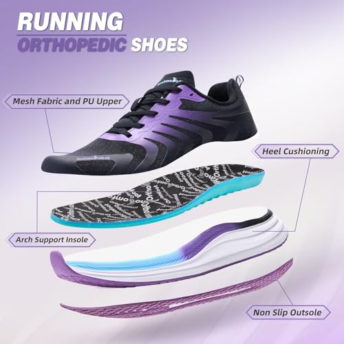 Orthopedic Road Running Shoes for Womens, Comfortable Casual Arch Support Plantar Fasciitis Flat Feet Tennis Walking Shoes, Orthotic Supportive Athletic Sports Sneakers for Foot Heel Pain Relief3