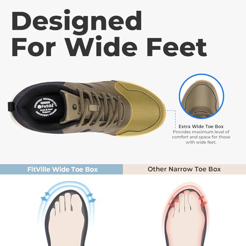 Image of FitVille Extra Wide Sneakers for Men with Wide Toe Box, Lightweight Trail Running Shoes for Workout Gym Cross Training Shoe Fashion Casual Sneaker