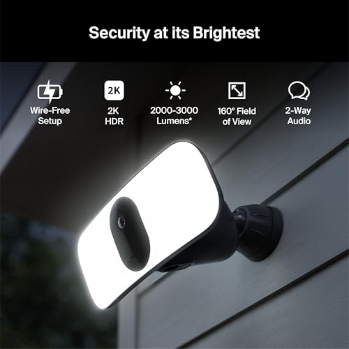 Floodlight Security Camera Wireless Outdoor 2K No Wiring - Arlo Pro 3, Rechargeable Battery, WiFi, Up to 3000 Lumens LED, Person & Vehicle Recognition, Package Detection, Color Night Vision, Black thumbnail 5