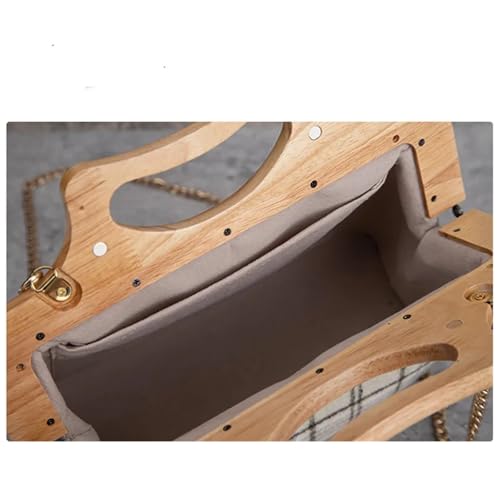 Poignée de portefeuille en bois noble, accessoire haut de gamme pour sac