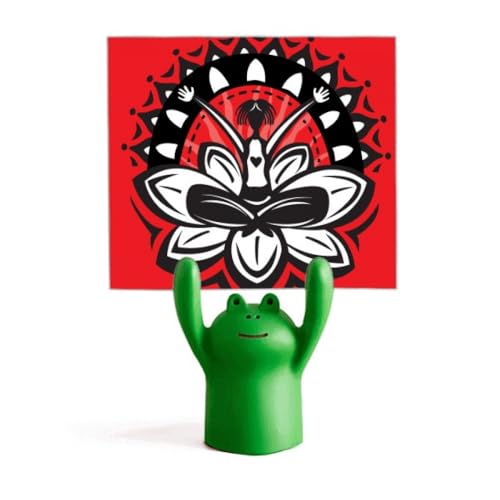 Support pour mémo Lotus Outline grenouille mexicaine en métal noir