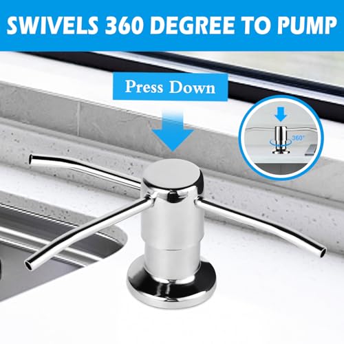 Alwanta Dish Soap Dispenser For Kitchen Sink, Countertop Sink Soap Dispenser Water Pump With 47 Inch No-Spill Extension Tube Kit Design For Kitchen Bathroom  thumb #4