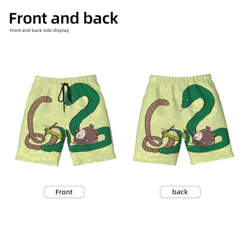 Sunflower Seeds Earthworm Snake Large Youth Beach Pants, Soft and Breathable, with Drawstring Waist, Suitable for Sports and Leisure. Black2