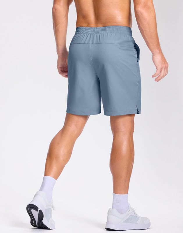 Image of GGJ Men's Lightweight Athletic Shorts with 2 Zipper Pockets 7 inch /9 inch /5 inch Gym Workout Running Quick Dry Tennis Shorts for Men