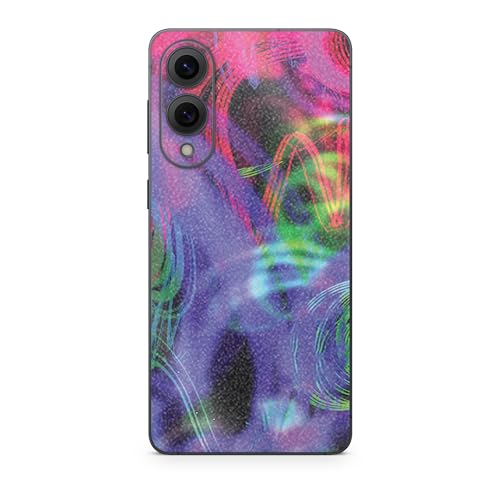 Glossy Glitter Phone Skin Compatible with Samsung Galaxy S25 Edge - Neon Splatter - Premium 3M Vinyl Protective Wrap Decal Cover - Easy to Apply | Crafted in The USA by MightySkins