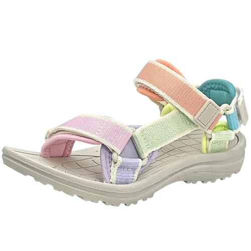 HSNA Kinder Sandalen Mädchen Strandschuhe Peeptoe Bequem Sommerschuhe Mehrfarbig 38 EU