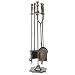 Uniflame, F-1634, 5pc Bronze Fireset with Ball Handles and Pedestal Base