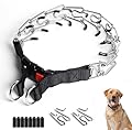 Dog Training Collar, Metal Choke Chain for Dog Adjustable Durable Thick Prong Collars Dogs Anti Bark Collars for Large Medium Small Dogs Outdoor Trainings