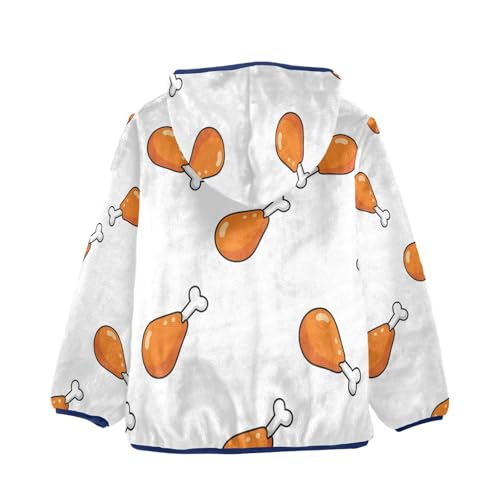 Chicken Drumsticks Repeated Background Pattern Toddler Fleece Jacket Girl Boys Hooded Fleece Jacket2