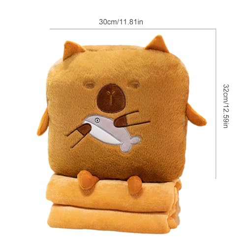 Oreiller Capybara en peluche douce avec couverture de dessin animé - 5