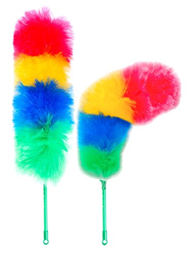 Home Kitchen Large 27" Inch Static Duster - With Multi Color Microfiber Cloths, Electrostatic Feather Duster Attracts Dust Like A Magnet, Assorted - View #11
