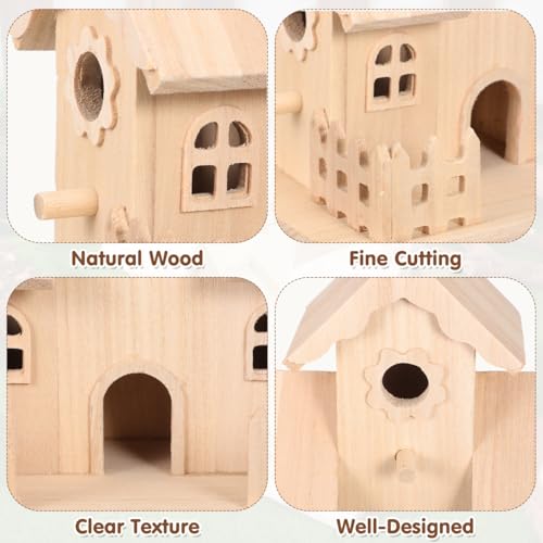 Image of Balacoo Wood Birdhouse 7.87 Inch Unpainted Hanging Nest for Birds