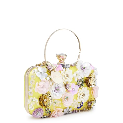 Image of Caprese Ava Clutch for Women (Small, Yellow)