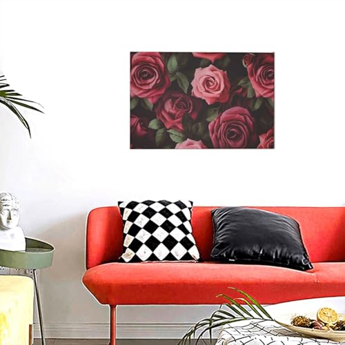 Toile murale moderne roses pour embellir un mur de salon ou de chambre