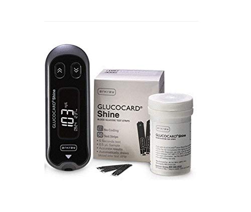 Arkray Glucocard Shine Meter with Shine 50 Test Strips