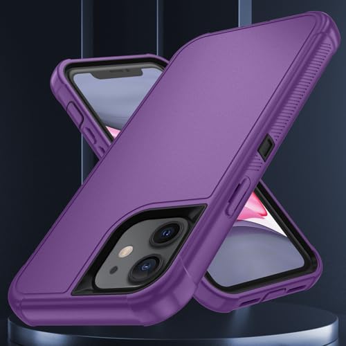 Image of SunStory Compatible with iPhone 11 Case with HD Screen Protector, 3-Layer Heavy Duty Full-Body Cover,3 in 1 Hybrid Protective Case for iPhone 11 6.1 inch,Purple