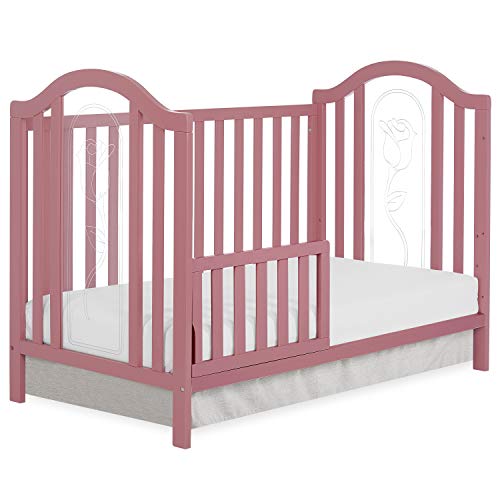 Image of Dream On Me Universal Convertible Crib Toddler Guard Rail in Rose, Compatible with Select Dream On Me Cribs, Crib to Toddler Bed Conversion, Easily Attachable
