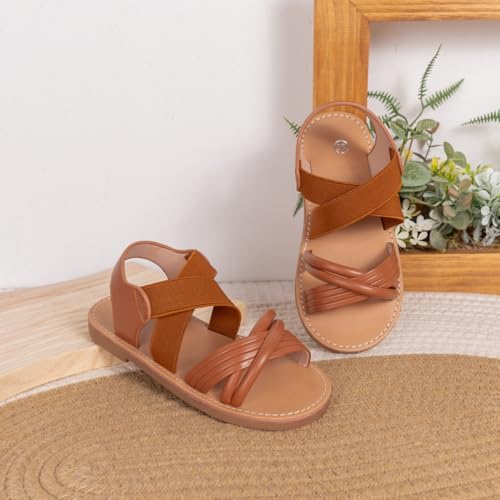 Image of Toddler Girls Sandals Little Girl Summer Flat Sandal Baby Open Toe Outdoor Beach Holiday Dress Shoes