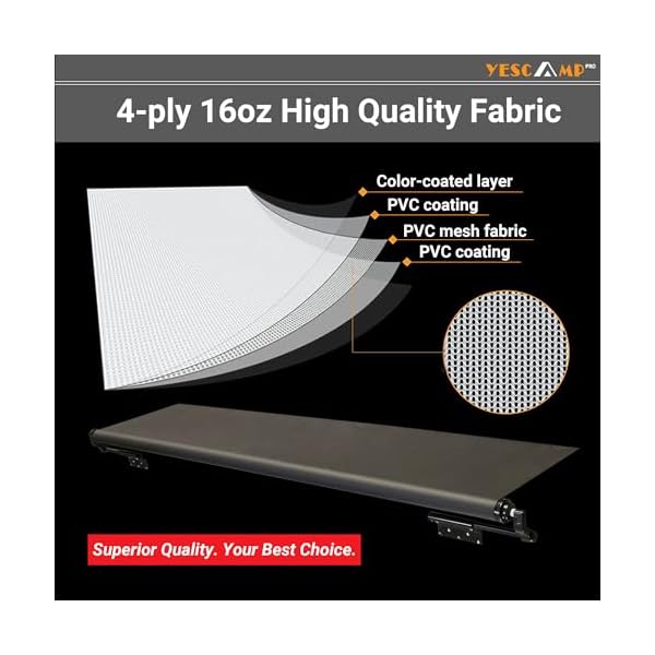   YESCAMP-RV-Slide-Topper-Awning-Slide-Out-Awning-Kit-Cover-AssemblyModular-Slideout-Awning-Protection-for-RVs5th-WheelsTravel-Trailers-and-MotorhomesBlack987Fabric