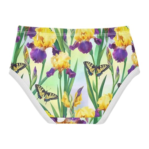 Joisal Yellow Purple Iris Flowers Toddler Girls Underwear 2t Cotton Panties for Girl Pattern Underpants Briefs2