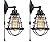 Asnxcju Plug in Wall Sconces, Industrial Wall Lamp with 5.9ft Plug in Cord, Wire Cage Vintage Wall Sconce Lighting, Rustic Wall Light Fixture for Headboard Bedroom Bathroom 2 Pack, UL Listed
