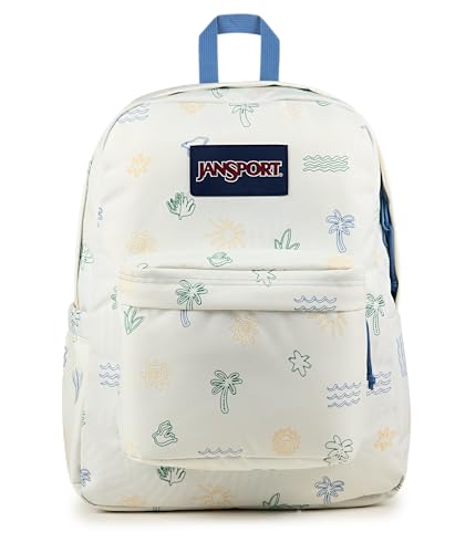 Image of JanSport SuperBreak Plus Backpack with Padded 15-inch Laptop Sleeve and Integrated Bottle Pocket - Spacious and Durable Daypack for Work and Travel - Sunny Sketches